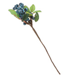 Maxbell 10Pcs Plastic Artificial Plant Fruit Berries Branches Home Cafe Decor Blue