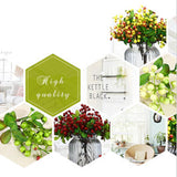 Maxbell 10Pcs Plastic Artificial Plant Fruit Berries Branches Home Cafe Decor Blue