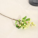 Maxbell 10Pcs Plastic Artificial Plant Fruit Berries Branches Home Cafe Decor Pink