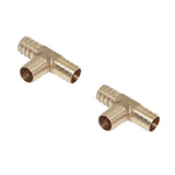 Maxbell 4-Piece Barbed Brass T Piece 3 Ways Tee Hose Fuel Hose Joiner Adapter  14mm