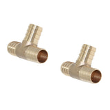 Maxbell 4-Piece Barbed Brass T Piece 3 Ways Tee Hose Fuel Hose Joiner Adapter  14mm