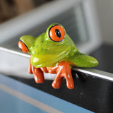 Maxbell 2pcs Resin Creative 3D Craft Frog Figurine Office Desk Computer Decoration