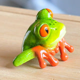 Maxbell Resin 3D Funny Frog Figurine Office Desk Car Dashboard Onament 2Pcs