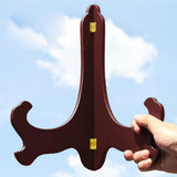 Maxbell 6pcs Wooden Folding Plate Display Easel Stand Photo Holder Fits 6''