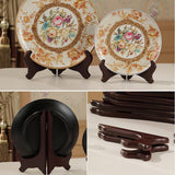 Maxbell 6pcs Wooden Folding Plate Display Easel Stand Photo Holder Fits 6''