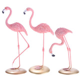 Maxbell 2pcs Resin Flamingo Figurine Miniature Sculpture Glass Stand Table Ornament