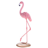 Maxbell 2pcs Resin Flamingo Figurine Miniature Sculpture Glass Stand Table Ornament