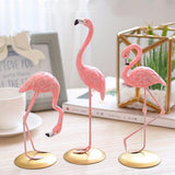 Maxbell 2pcs Resin Flamingo Figurine Miniature Sculpture Glass Stand Table Ornament