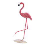 Maxbell 2pcs Resin Flamingo Figurine Miniature Sculpture Glass Stand Table Ornament