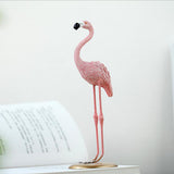 Maxbell 2pcs Resin Flamingo Figurine Miniature Sculpture Glass Stand Table Ornament