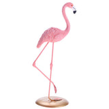 Maxbell 2pcs Resin Flamingo Figurine Miniature Sculpture Glass Stand Table Ornament
