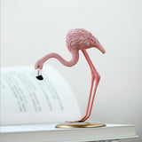 Maxbell 2pcs Resin Flamingo Figurine Miniature Sculpture  Stand Table Ornament