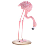 Maxbell 2pcs Resin Flamingo Figurine Miniature Sculpture Glass Stand Table Ornament