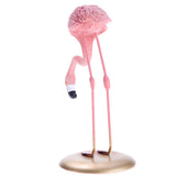 Maxbell 2pcs Resin Flamingo Figurine Miniature Sculpture Glass Stand Table Ornament
