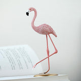 Maxbell 2pcs Resin Flamingo Figurine Miniature Sculpture Glass Stand Table Ornament