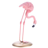 Maxbell 2pcs Resin Flamingo Figurine Miniature Sculpture Glass Stand Table Ornament