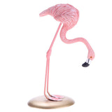 Maxbell 2pcs Resin Flamingo Figurine Miniature Sculpture Glass Stand Table Ornament