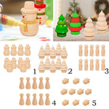 Maxbell 20 x Unfinished Wooden Doll Bodies Shape DIY Paint Art Crafts Tree & Snowman