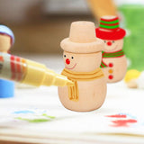 Maxbell 20 x Unfinished Wooden Doll Bodies Shape DIY Paint Art Crafts Tree & Snowman