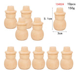 Maxbell 20 x Unfinished Wooden Doll Bodies Shape DIY Paint Art Crafts Tree & Snowman
