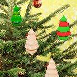 Maxbell 20 x Unfinished Wooden Doll Bodies Shape DIY Paint Art Crafts Tree & Snowman