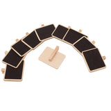 Pack 10PCS Small Mini Wooden Blackboard Chalkboard Note Memo Message Board with Peg Clip