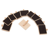 Pack 10PCS Small Mini Wooden Blackboard Chalkboard Note Memo Message Board with Peg Clip