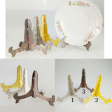 Maxbell 2PCS Metal Folding Plate Bowl Dish Picture Teacake Holder Easel 10cm_Golden - Aladdin Shoppers
