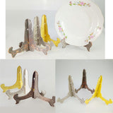 Maxbell 2PCS Metal Folding Plate Bowl Dish Picture Teacake Holder Easel 10cm_Golden - Aladdin Shoppers