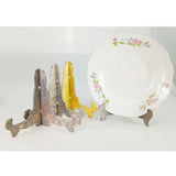 Maxbell 2PCS Metal Folding Plate Bowl Dish Picture Teacake Holder Easel 12cm_Silver - Aladdin Shoppers