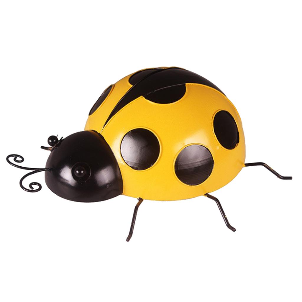 Maxbell Maxbell Ladybug Wall Hanging Figurines Miniatures Statue Garden Lawn 27cm Yellow