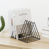 Maxbell 2x Metal Desk Book Holder Modern Minimalist Bookshelf for Home Office Black