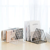 Maxbell 4x Metal Desk Book Holder Modern Minimalist Bookshelf for Home Office Black