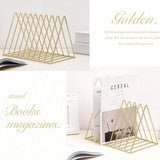 Maxbell 6pcs Metal Desk Book Holder Modern Minimalist Bookshelf for Home Office Gold