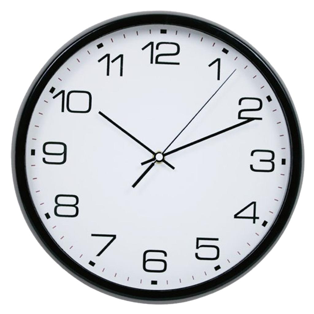 12inch Quite Clock Non Ticking Quartz Wall Clock Home Decor Black