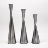 Maxbell 2pcs Pillar Dinner Candle Holder Candleholder Stand for Wedding Decor Silver