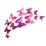 Maxbell 12Pcs 3D Colorful Butterflies Wall Decor Sticker Decals Home Office Purple