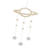 Maxbell 2Pcs Nordic Planet Cloud Raindrop Star Kid Room Wood Wall Hanging Home Decor