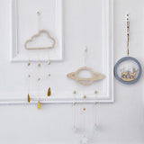 Maxbell 2Pcs Nordic Planet Star Kids Room Nursery Wood Wall Hanging Home Decor