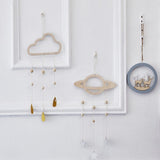 Maxbell 2Pcs Nordic Planet Cloud Raindrop Star Kid Room Wood Wall Hanging Home Decor