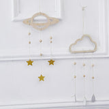 Maxbell 2Pcs Nordic Planet Cloud Raindrop Star Kid Room Wood Wall Hanging Home Decor
