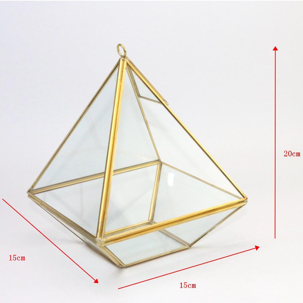 Maxbell Maxbell Creative Glass Geometric Terrarium Box Tabletop Succulent Plant Planter #3