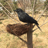 Maxbell 3x Artificial Realistic Birds Ravens Crows for Garden Halloween Decoration