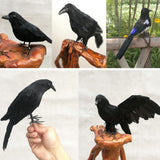 Maxbell 3x Artificial Realistic Birds Ravens Crows for Garden Halloween Decoration