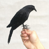 Maxbell 2x Artificial Realistic Birds Ravens Crows for Garden Halloween Decoration