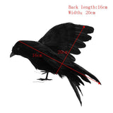 Maxbell 3x Artificial Realistic Birds Ravens Crows for Garden Halloween Decoration