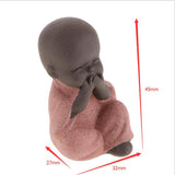 Maxbell 3x Ceramic Small Buddha Statue Monk Figurine Tea pet Decorative Ornaments