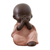 Maxbell 3x Ceramic Small Buddha Statue Monk Figurine Tea pet Decorative Ornaments
