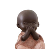 Maxbell 3x Ceramic Small Buddha Statue Monk Figurine Tea pet Decorative Ornaments