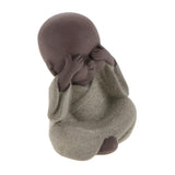 Maxbell 3x Ceramic Small Buddha Statue Monk Figurine Tea pet Decorative Ornaments